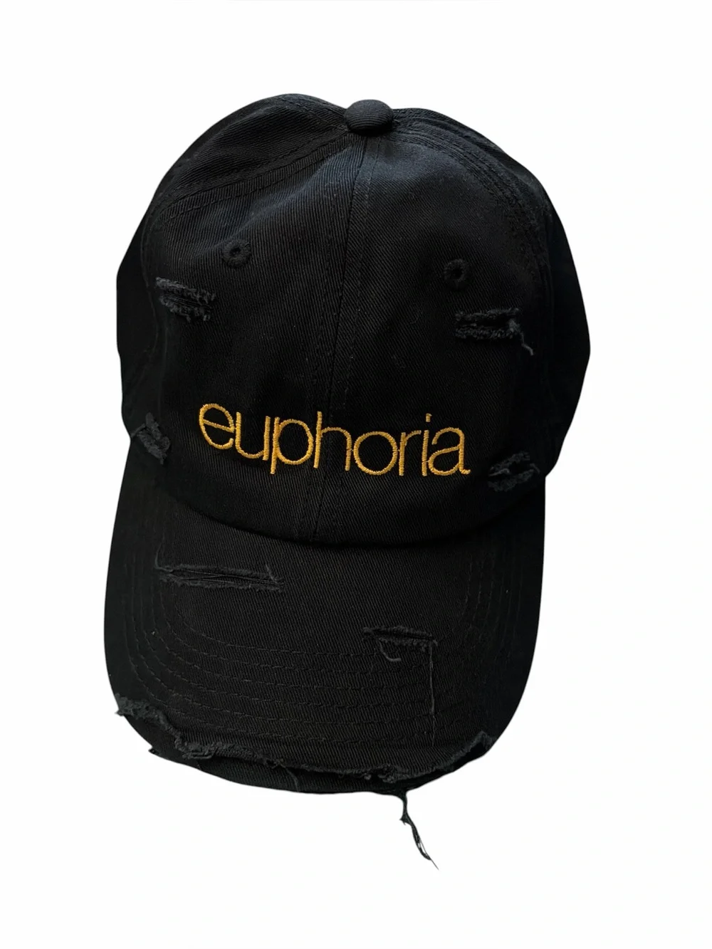 Euphoria Black Distressed Dad Hat